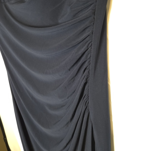 Lauren Ralph Lauren Women's Midnight Blue Midi Ruching 1/2 Sleeve Dress Size 6 - Picture 3 of 10